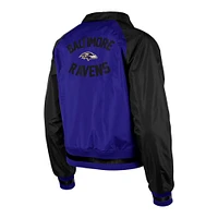 Blouson raglan à boutons-pression pour femmes Baltimore Ravens Coaches violet New Era