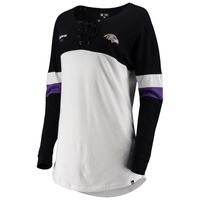 Women's Fanatics Branded Purple Baltimore Ravens Spirit Jersey Lace-Up V-Neck Long Sleeve T-Shirt