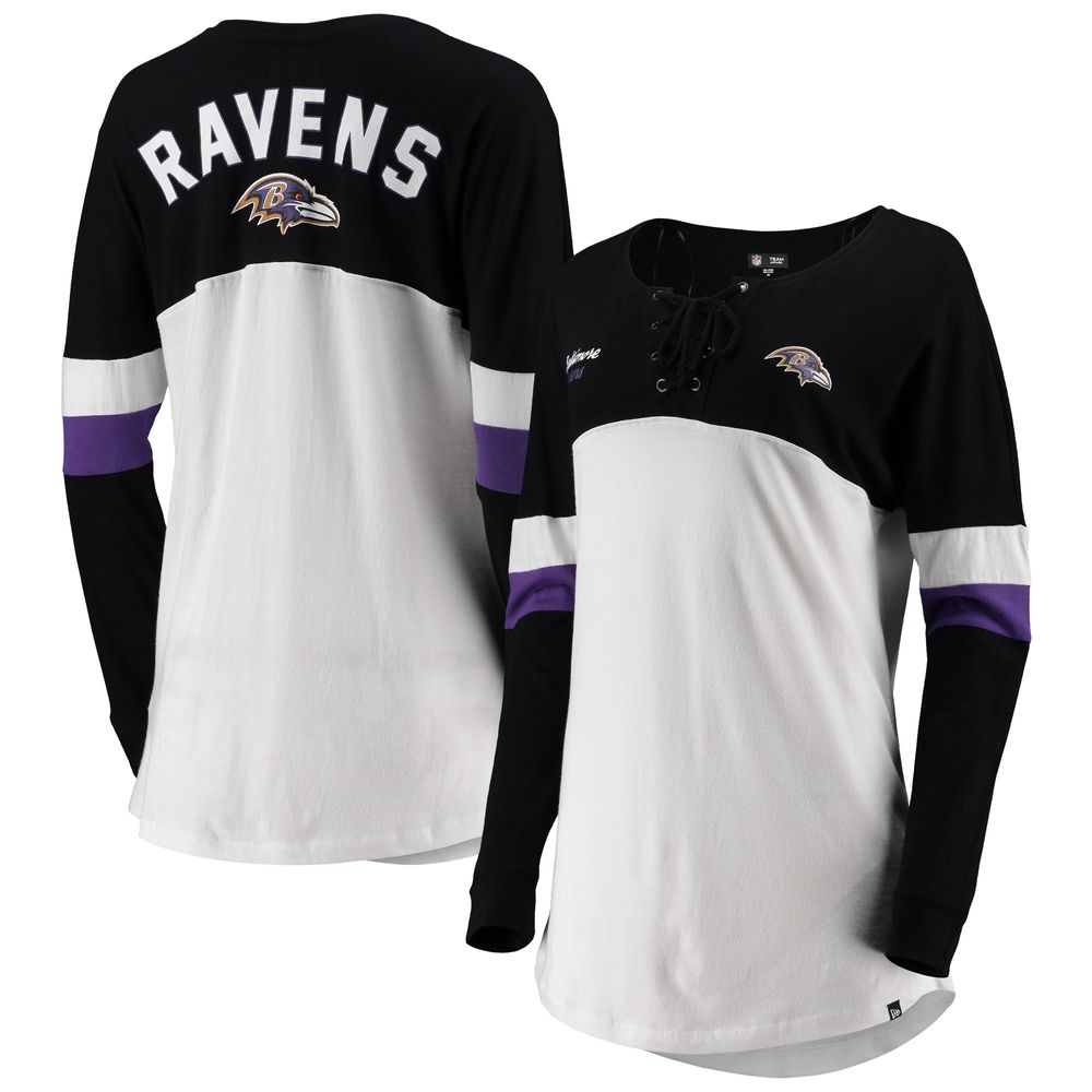 Lids Las Vegas Raiders Fanatics Branded Women's Spirit Jersey Lace-Up  V-Neck Long Sleeve T-Shirt - Black