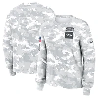 Women's Nike Arctic Camo Baltimore Ravens 2024 Salute To Service Performance Long Sleeve T-Shirt