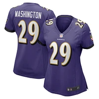 Maillot de match joueur Nike Ar'Darius Washington violet Baltimore Ravens pour femme