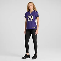 Maillot de match joueur Nike Ar'Darius Washington violet Baltimore Ravens pour femme