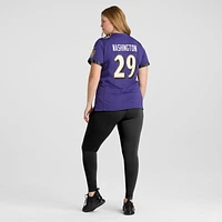 Maillot de match joueur Nike Ar'Darius Washington violet Baltimore Ravens pour femme