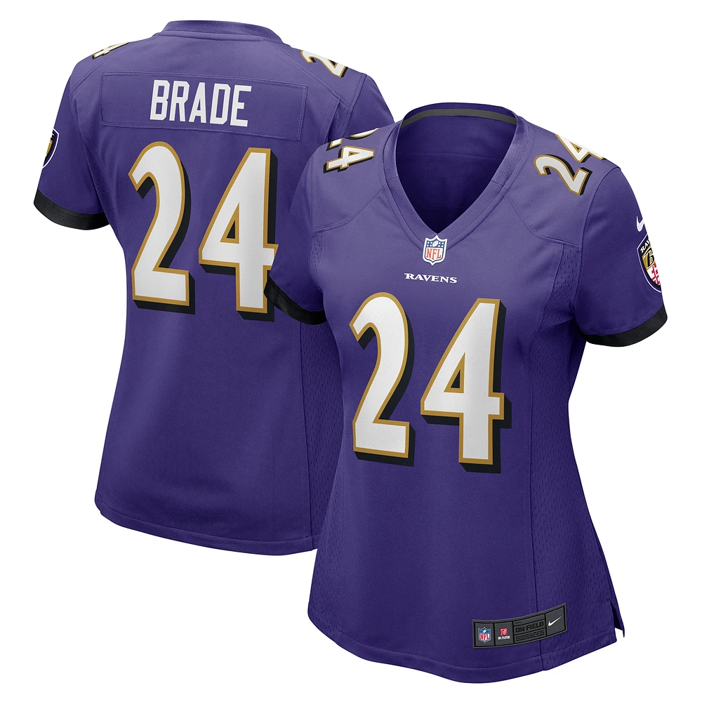 Maillot de match violet Nike Beau Brade des Baltimore Ravens pour femme