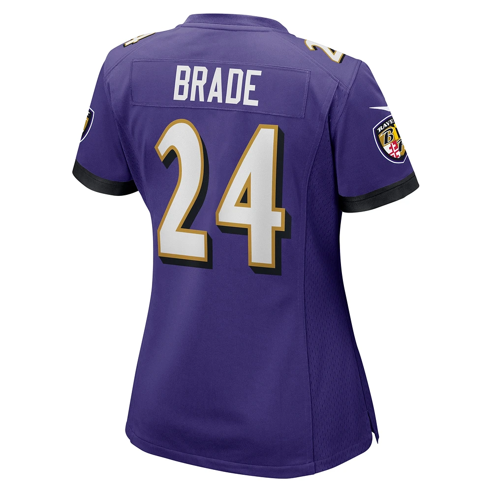 Maillot de match violet Nike Beau Brade des Baltimore Ravens pour femme