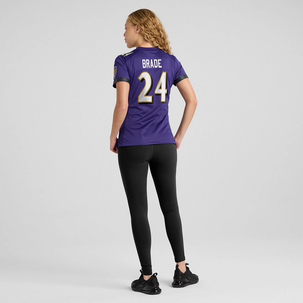 Maillot de match violet Nike Beau Brade des Baltimore Ravens pour femme