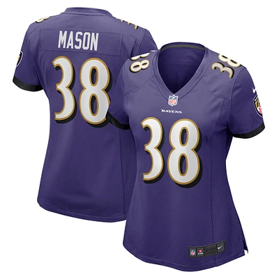 Maillot de match Nike Ben Mason violet Baltimore Ravens pour femme