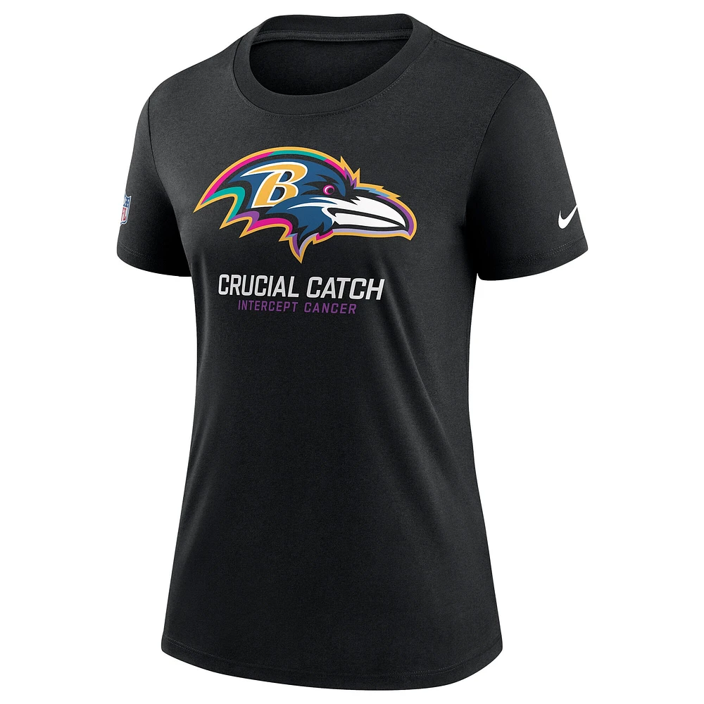 Women's Nike  Black Baltimore Ravens 2024 NFL Crucial Catch Tri-Blend T-Shirt