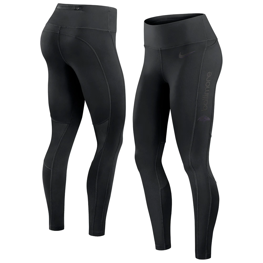 Legging Nike Performance Edge Wordmark Baltimore Ravens noir pour femme