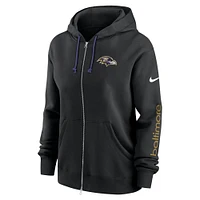 Women's Nike Black Baltimore Ravens Phoenix Full-Zip Hoodie