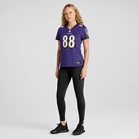 Maillot de jeu joueur Nike Charlie Kolar violet Baltimore Ravens pour femme