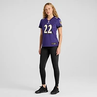 Maillot de match joueur Nike Damarion Williams violet Baltimore Ravens pour femme