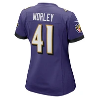 Women's Nike Daryl Worley Purple Baltimore Ravens Game Player Jersey