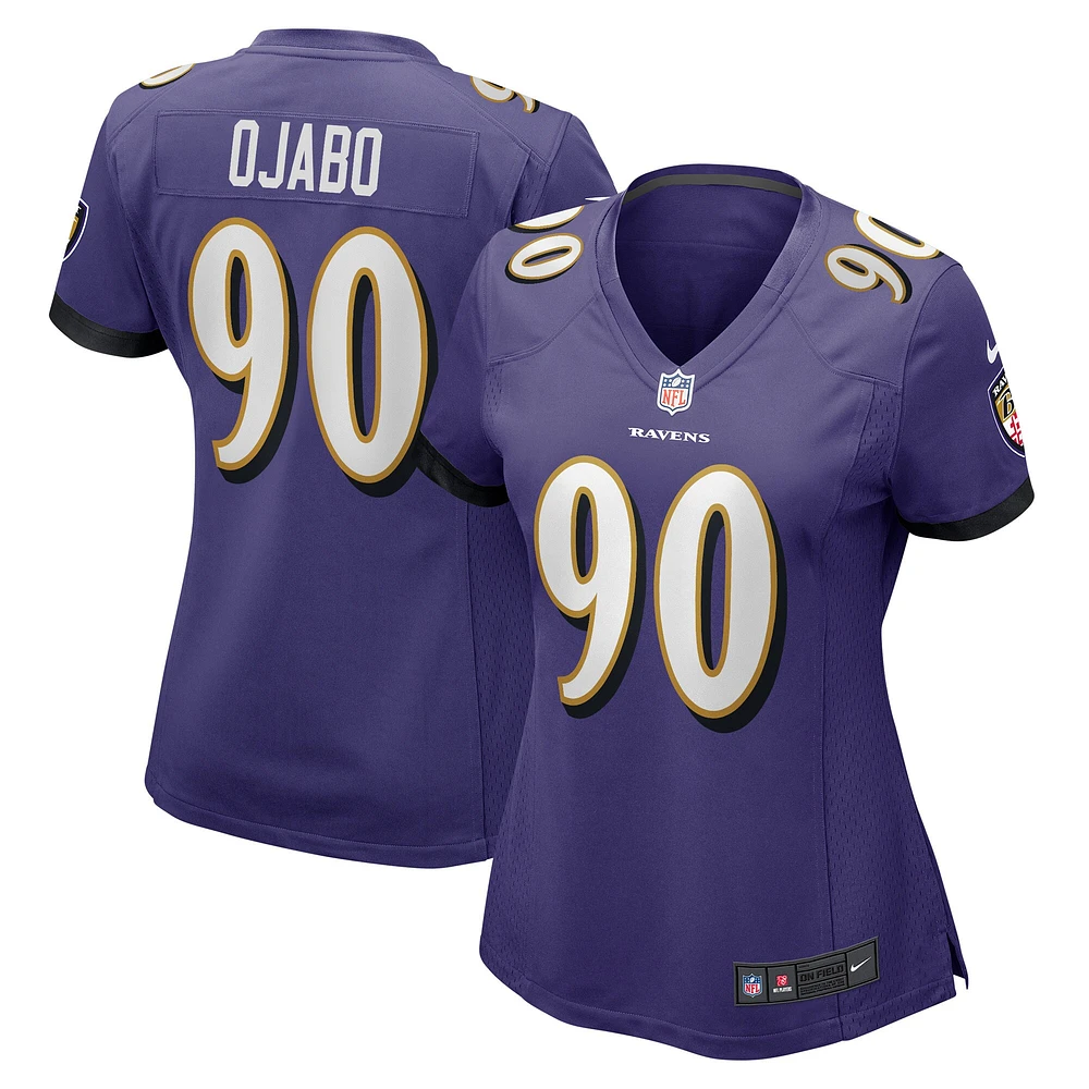 Maillot de joueur match Nike David Ojabo violet Baltimore Ravens pour femme