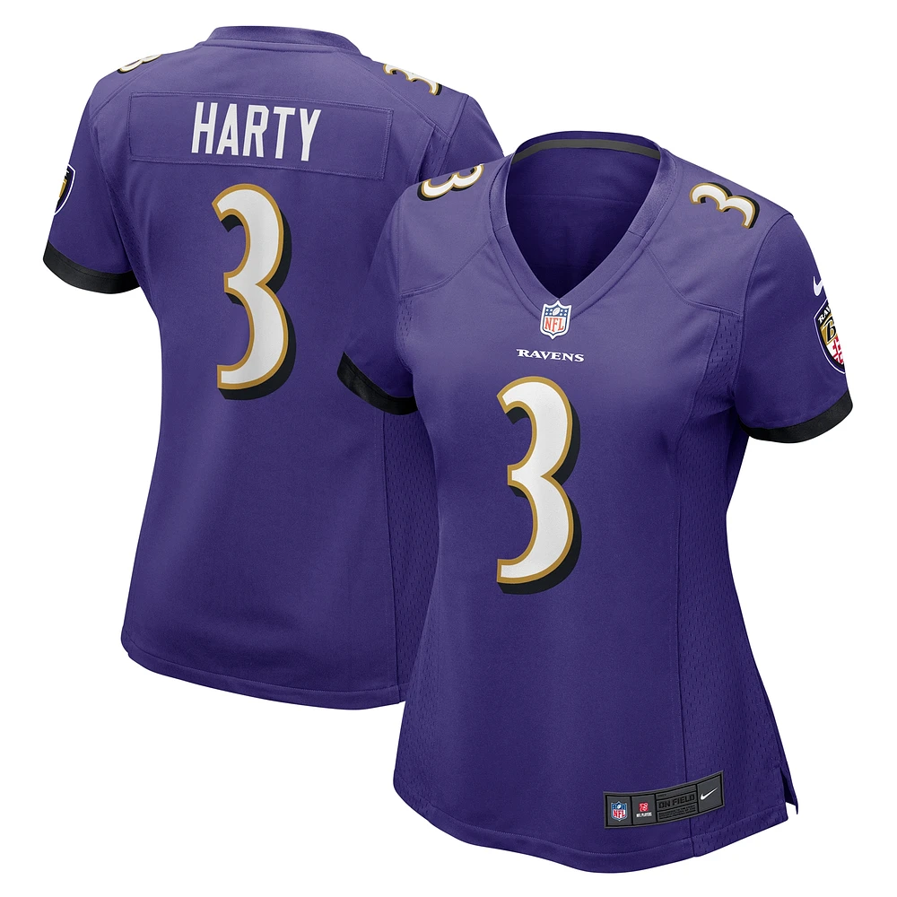 Maillot de match Nike Deonte Harty violet pour femme des Baltimore Ravens