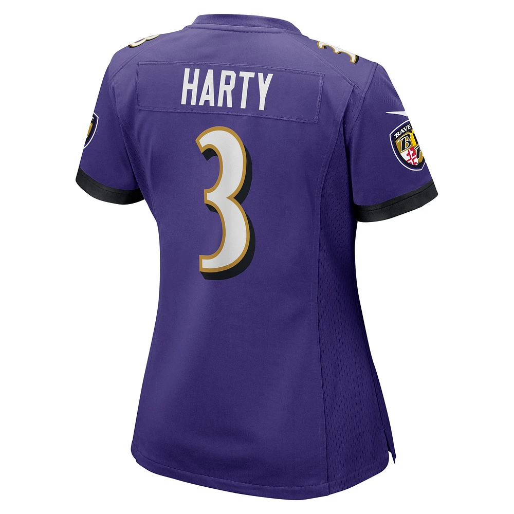 Maillot de match Nike Deonte Harty violet pour femme des Baltimore Ravens