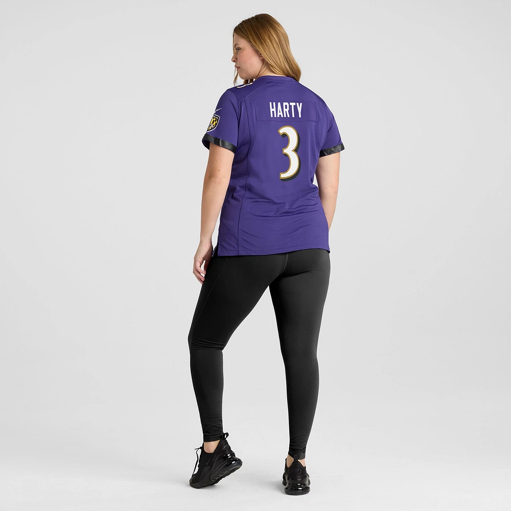 Maillot de match Nike Deonte Harty violet pour femme des Baltimore Ravens