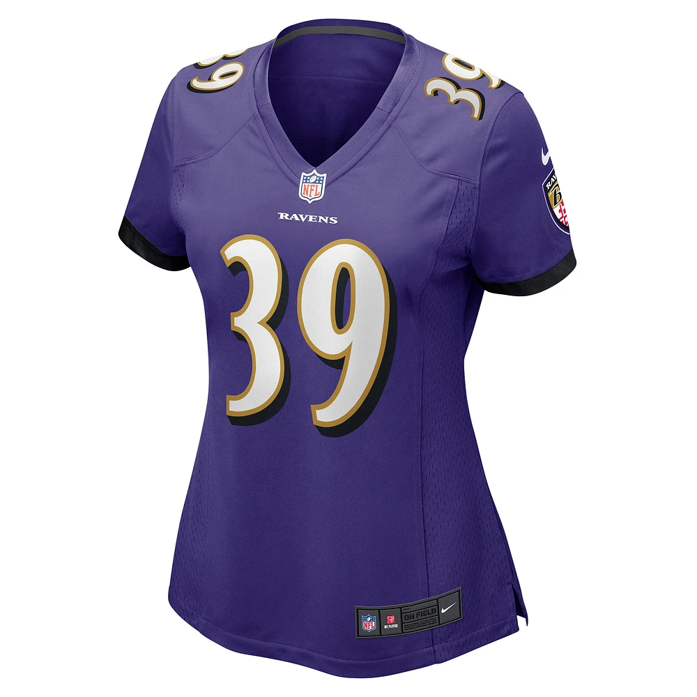 Maillot de match Nike Eddie Jackson violet des Baltimore Ravens pour femme