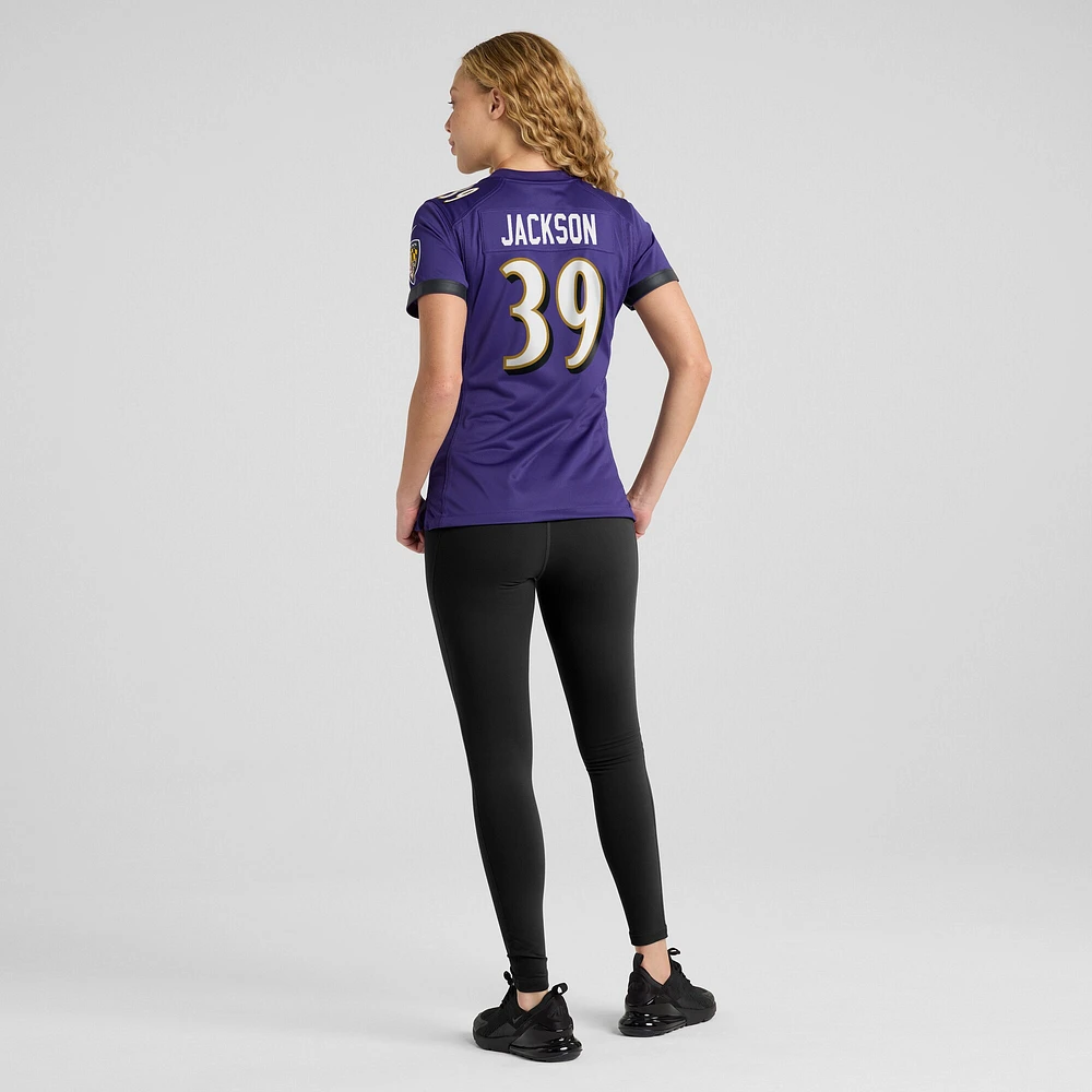 Maillot de match Nike Eddie Jackson violet des Baltimore Ravens pour femme