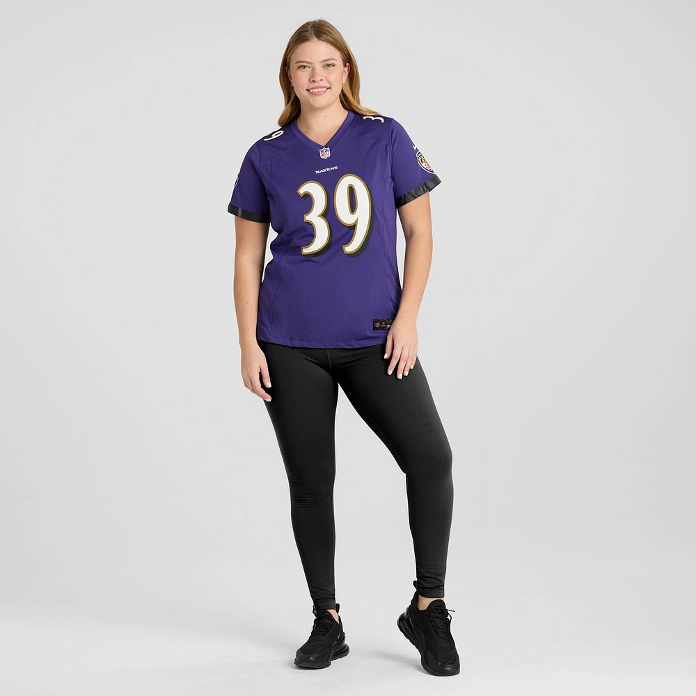 Maillot de match Nike Eddie Jackson violet des Baltimore Ravens pour femme