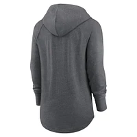 Women's Nike Heather Charcoal Baltimore Ravens Raglan Funnel Neck Pullover Hoodie