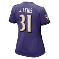 Women's Nike Jamal Lewis Purple Baltimore Ravens Game Retired Player Jersey