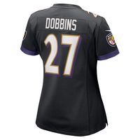 Nike Women's J.K. Dobbins Black Baltimore Ravens Game Jersey - Black