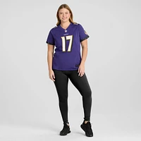 Maillot de match Nike Josh Johnson violet des Baltimore Ravens pour femme