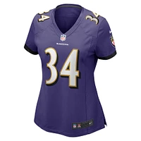 Maillot de match Nike Keaton Mitchell violet Baltimore Ravens pour femme