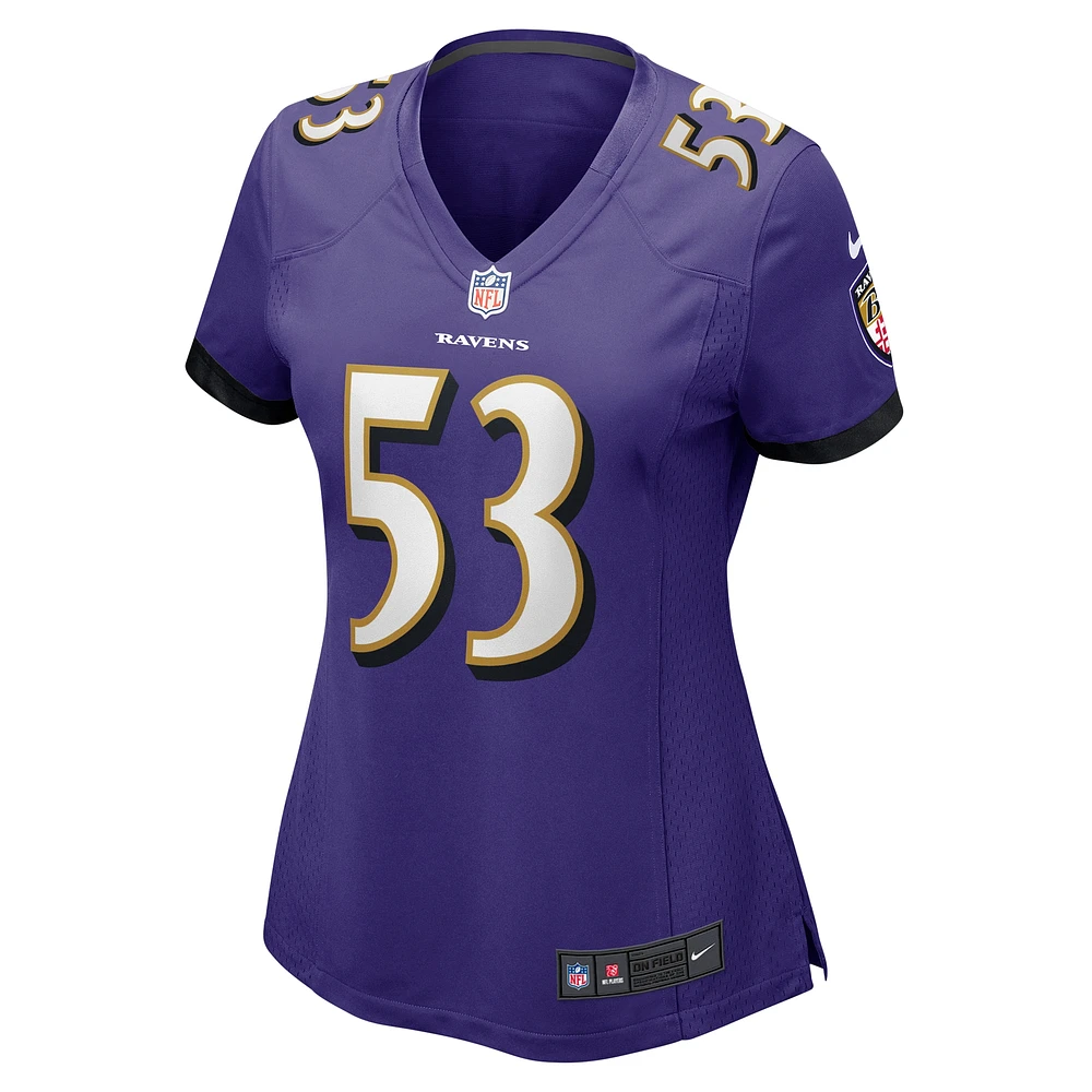 Maillot de match Nike Kyle Van Noy violet des Baltimore Ravens pour femme