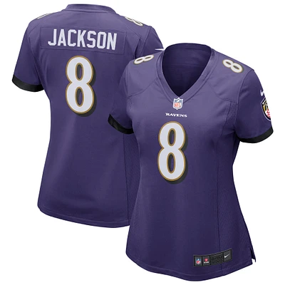 Maillot de match Nike Lamar Jackson violet Baltimore Ravens pour femme