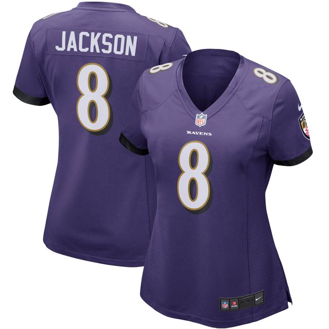 Maillot de joueur jeu Nike Lamar Jackson violet Baltimore Ravens pour femme