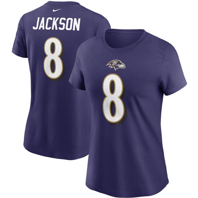 T-shirt avec nom et numéro Nike Lamar Jackson pour femme des Ravens de Baltimore