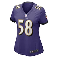 Maillot de match Nike Michael Pierce violet Baltimore Ravens pour femme