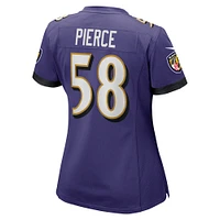 Maillot de match Nike Michael Pierce violet Baltimore Ravens pour femme