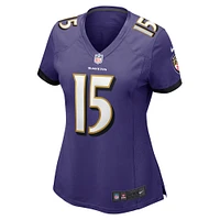 Maillot de match Nike Nelson Agholor violet Baltimore Ravens pour femme