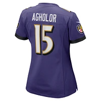 Maillot de match Nike Nelson Agholor violet Baltimore Ravens pour femme