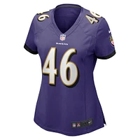 Maillot de joueur match Nike Nick Moore violet Baltimore Ravens pour femme