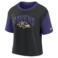 Women's Nike Purple/Black Baltimore Ravens High Hip Fashion T-Shirt