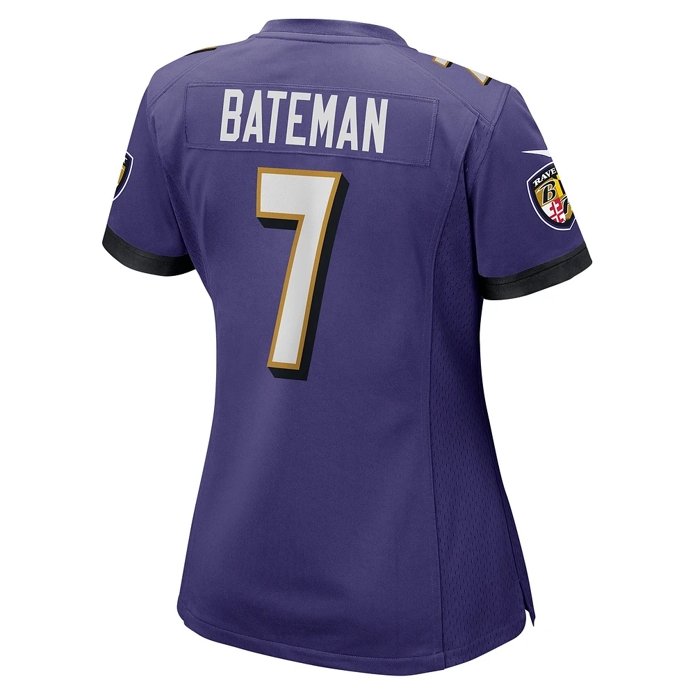 Women's Nike Rashod Bateman Purple Baltimore Ravens Game Jersey