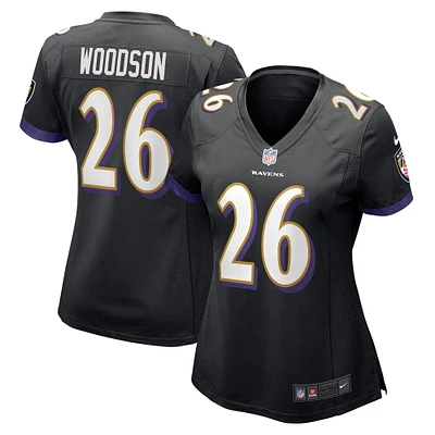 Maillot de joueur retraité Nike Rod Woodson pour femme, noir, Baltimore Ravens