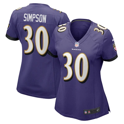 Maillot de match Nike Trenton Simpson violet Baltimore Ravens pour femme