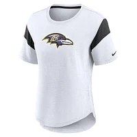 Women's Nike White Baltimore Ravens Fashion Slub Top