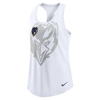 Women's Nike White Baltimore Ravens Tri-Blend Scoop Neck Racerback Tank Top