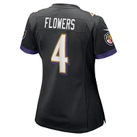 Maillot de match d'équipe Baltimore Ravens Nike Zay Flowers noir pour femme