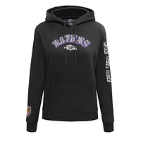 Sweat à capuche en polaire imprimé animal Pro Standard noir Baltimore Ravens pour femmes