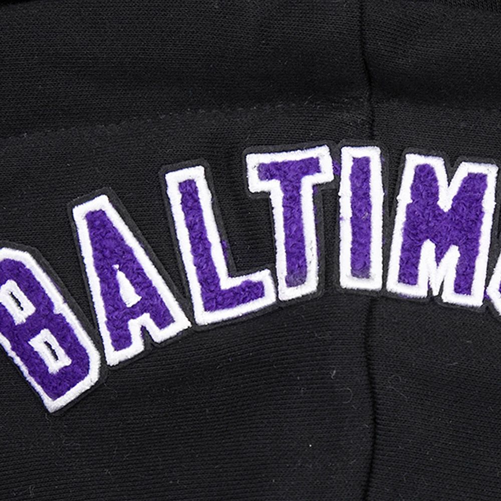 Sweat à capuche en polaire imprimé animal Pro Standard noir Baltimore Ravens pour femmes