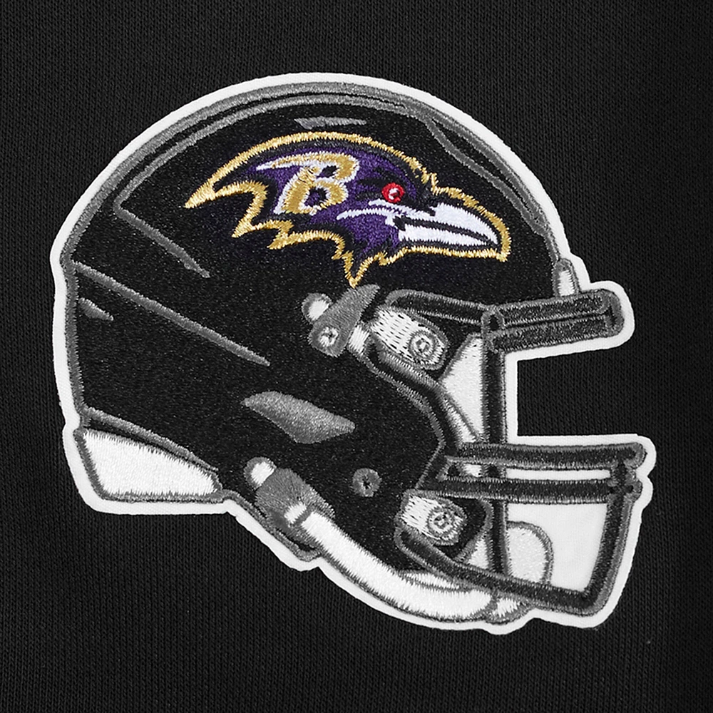 Sweat à capuche court imprimé bijoux Baltimore Ravens Pro Standard pour femme, noir