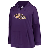 Profil pour femme Lamar Jackson Violet Baltimore Ravens Taille plus Nom et numéro du joueur Pull à capuche