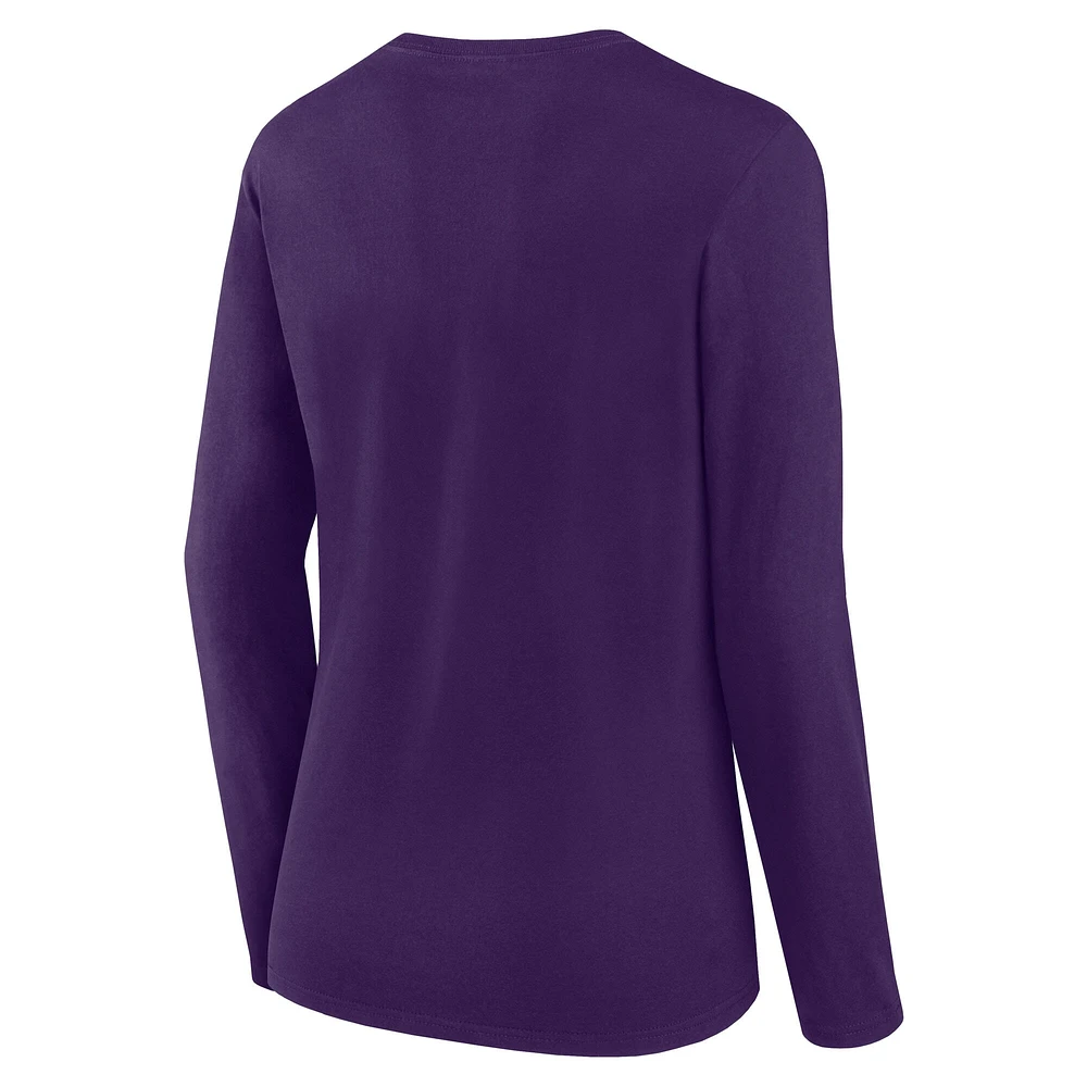 Women's Purple Baltimore Ravens Grip Long Sleeve T-Shirt